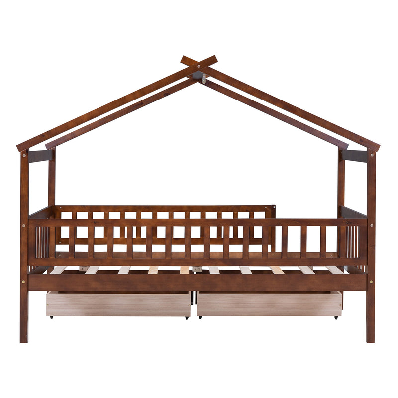 House Bed With 2 Drawers