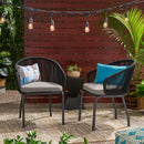 Outdoor Wicker Chair With Powder Coated Iron Legs