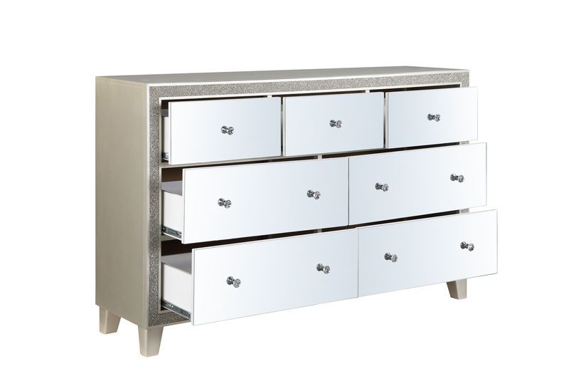 Sliverfluff - Dresser - Mirrored & Champagne Finish - Atlantic Fine Furniture Inc