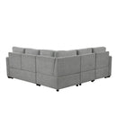 Sectional Sofa Convertible Pull-Out Sofa Bed With A Movable Storage Ottoman For Living Room