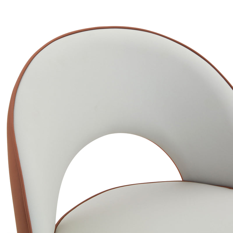 Upholstered Rotatable Bar Chair With Metal Legs For Dining Room