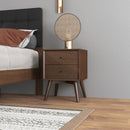 Caroline - Mid-Century Modern Style White Night Stand 2 Drawer