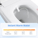 Tankless Smart Toilet With Bidet Built In, 1 Piece Bidet Toilet Seat, Auto Flush, Auto Open / Close, Heated Seat, Warm Water And Dry, Adjustable Temp, Remote Control Side Know - White