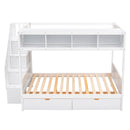 Bunk Bed With Shelfs, Storage Staircase And 2 Drawers