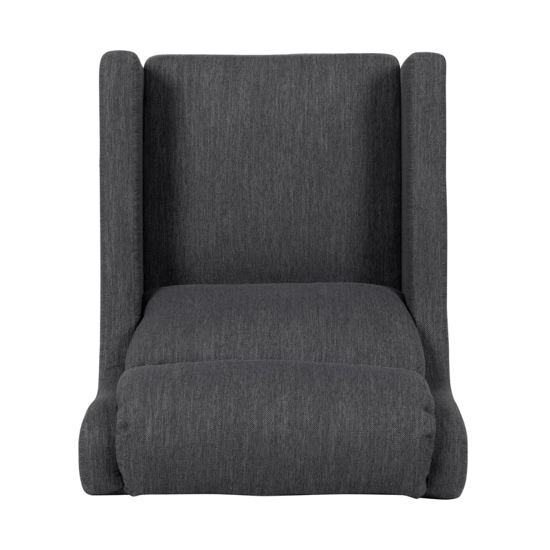 Contemporary Club Chair With Upholstered Fabric And Rubberwood Legs