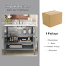 Bathroom Vanity With Ceramic Sink, Adjustable & Open Shelf