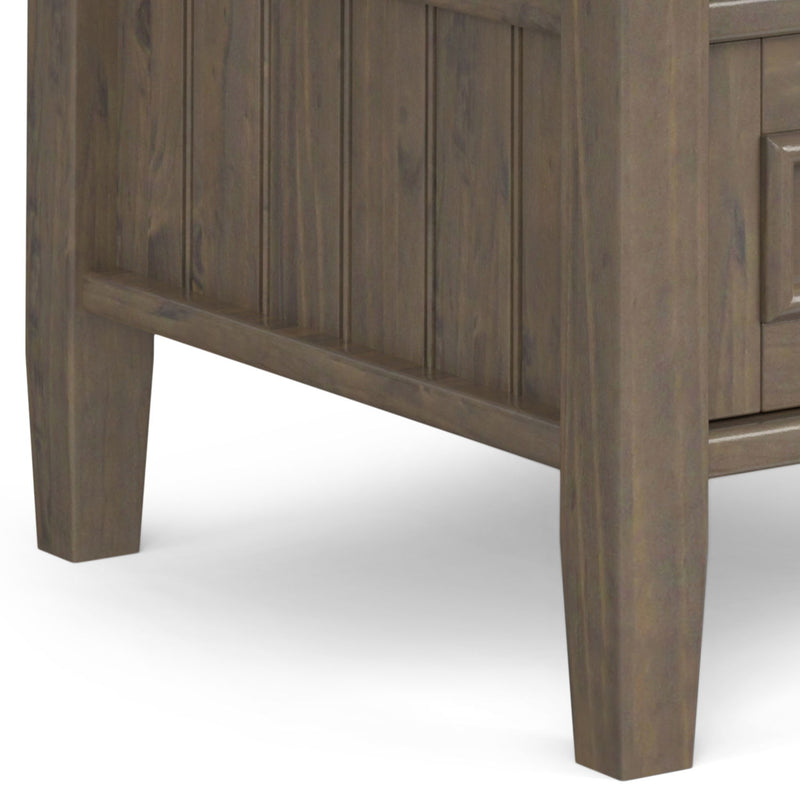 Lev - End Table With Bottom Drawer - Smoky Brown