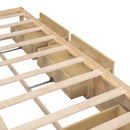 Full Size Platform Bed with 6 Storage Drawers,Antique Natural