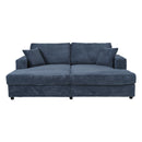Oversized Loveseat Chaise With 2 USB Ports, 2 Cup Holders And 2 Throw Pillows
