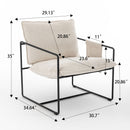 Upholstered Hanging Armchair With Arm Pocket Metal Frame (Set of 2), Crushed Foam Cushions And Skin-Friendly Braid For Living Room And Bedroom