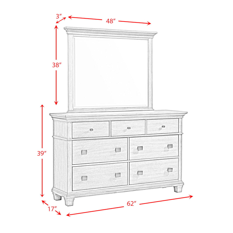 Crawford - Dresser & Mirror Set - Grey