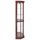 Appledale - 6-Shelf Corner Curio Display Cabinet - Medium Brown