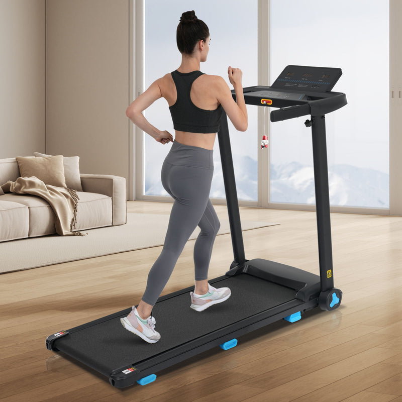 Folding Treadmills For Home Small, 3.0Hp Portable, 10Mph Walking Pad With Incline, Bluetooth, Heart Rate Sensors, Charge Station - Black