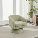 Swivel Barrel Chair With Cushioning For Living Room & Office, 360° Rotating - Green