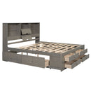 Platform Bed With Storage Headboard And 8 Drawers
