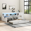 Daybed With Storage Shelves, LED, USB, And Trundle
