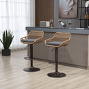 Modern Swivel Bar Stools Adjustable Counter Chairs With Footrest (Set of 2)