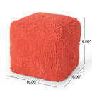 Sunny - Square Pouf, Versatile Ottoman Or Floor Cushion - Coral