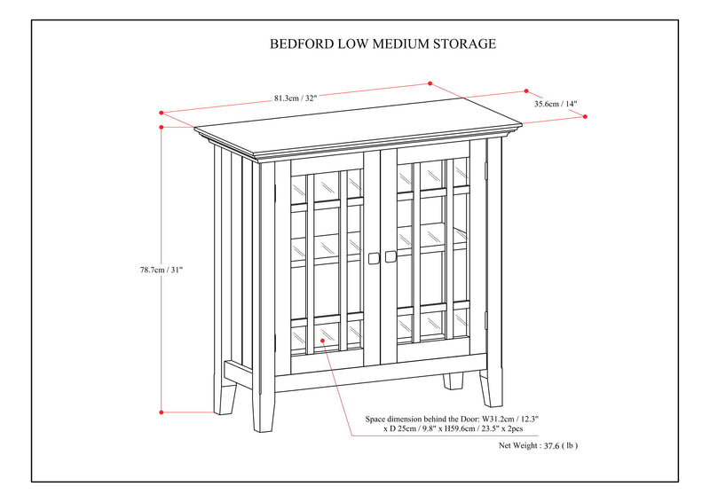 Bedford - Low Storage Media Cabinet