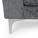 Fabric Upholstered Chaise Lounge With Iron Bracket Legs