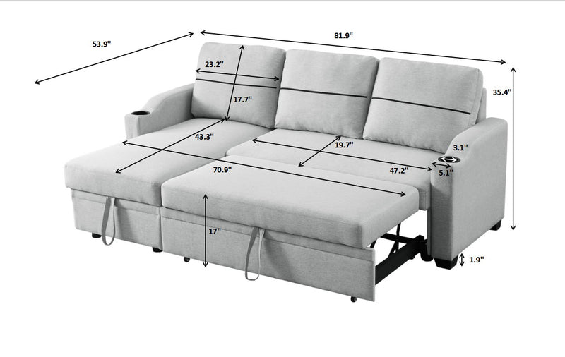 Broaching Pull-Out Storage Sofa