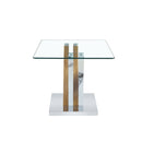 Artistic Rectangular Coffee Table With Tempered Glass Countertop