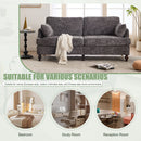 Chenille 2 Seater Sofa With LED Light, USB Charging Port, And Storage Bag