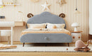 Upholstered Platform Bed With Sheep Shaped Headboard