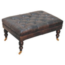 Buffalo - Leather Ottoman With Castor Legs