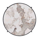 Round Table With Sintered Stone Top And Sturdy Metal Frame