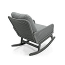 Contemporary Minimalist Wicker Rocking Chair With Soft Polyester Cushions
