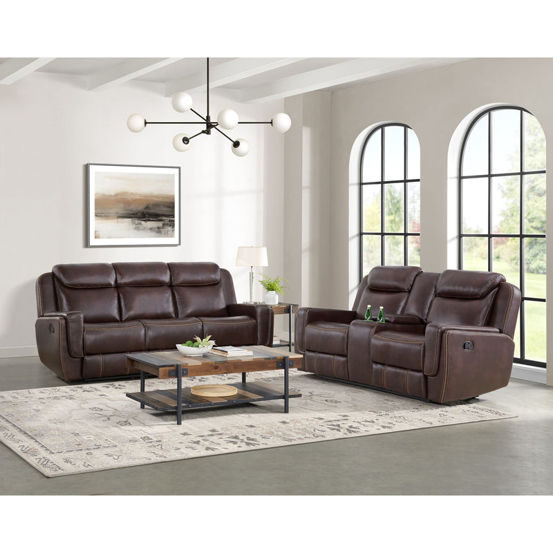 Panther - Motion Loveseat With Console - Neono Brown