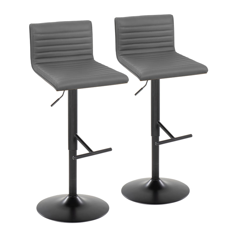 Mason - Contemporary Adjustable Barstool With Swivel With Straight T Footrest (Set of 2)