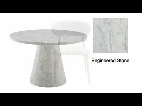 Kacey - Round Dining Table - Engineered Stone Finish