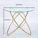 Metal Leg Dining Table With Tempered Glass Top