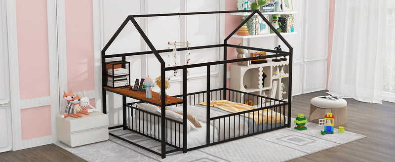 House Frame With Desk, Shelves, Power Outlets And USB Ports