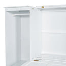 Twin Size Murphy Bed With Bedside Shelves And Wardrobe - White