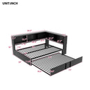 Daybed With Trundle, Storage Cabinets And USB Ports