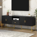 TV Cabinet With 1 Drawer, 2 Cabinets, Handles And Anti-Tip Device