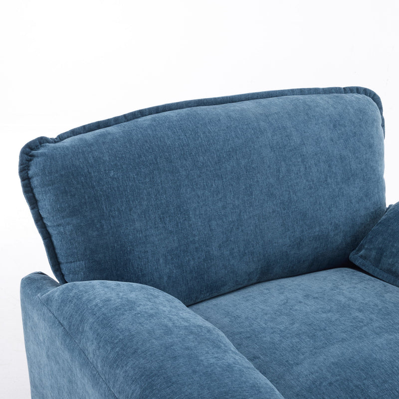 Oversized Reading Armchair With Thick Cushions, High Back Support