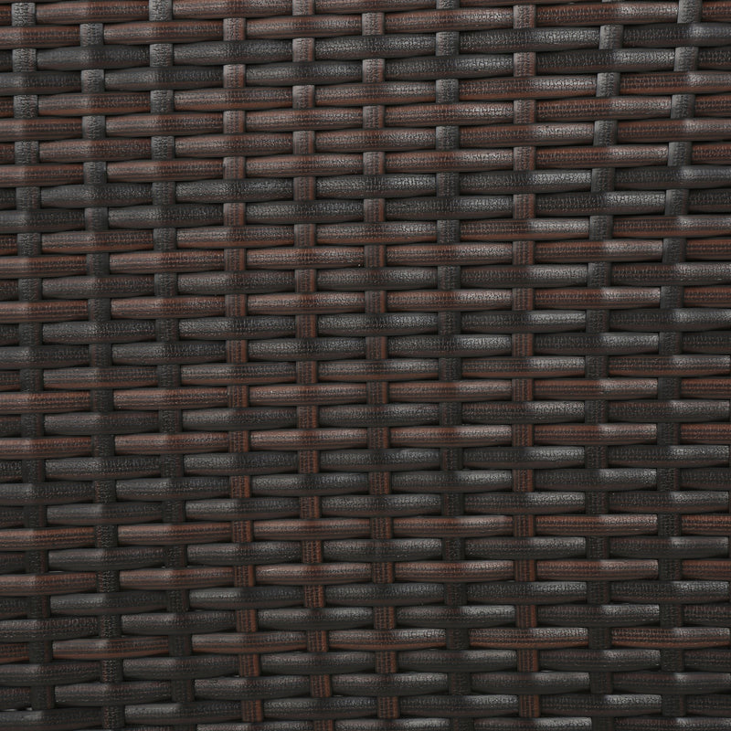 Outdoor Rattan Dining Chair With Straight Legs And Sloped Arms