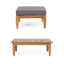 Bianca - Outdoor 3 Seater Sofa Chat Set With Ottoman - Teak