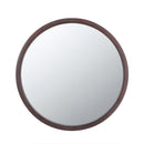 Circle Wall Mirror With Wooden Frame, Wall Mirror For Living Room