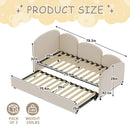 Modern Velvet Upholstered Daybed With Additional Bed Frame