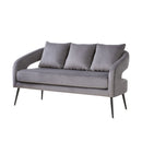 Open Back Loveseat Settee With 3 Pillows