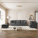 Living Room Set Modular Sectional Couch, Upholstered Sofa & Armchair & Movable Ottoman