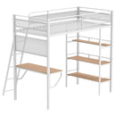 Campus - 3-Shelf Metal Twin Workstation Loft Bed