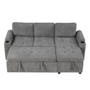 Convertible L Shaped Sofa Couch With Storage, Cup Holders, USB Ports