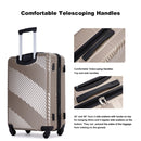 3 Piece Luggage Sets Lightweight Suitcase With Two Hooks, Spinner Wheels,
