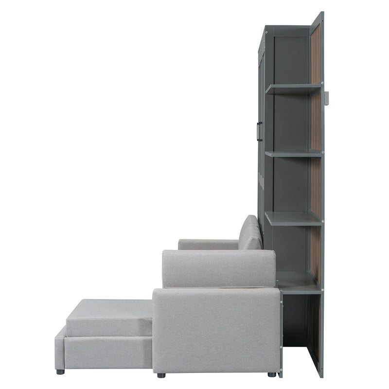 Murphy Bed With Sofa And Shelves